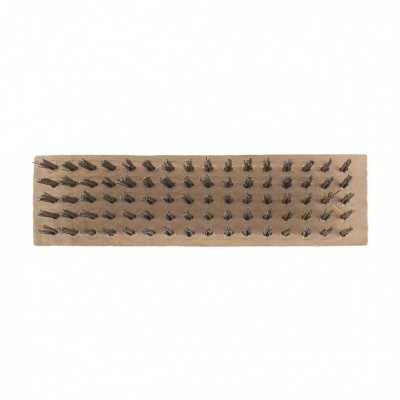 Щетка зачистная пятирядная, закаленная прямая проволока, плоская, деревянная Сибртех Щетки ручные фото, изображение