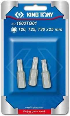 Набор вставок (бит) 1/4", TORX, Т20, Т25, Т30, 3 предмета KING TONY 1003TQ01 Наборы торцевых насадок и вставок (бит) фото, изображение